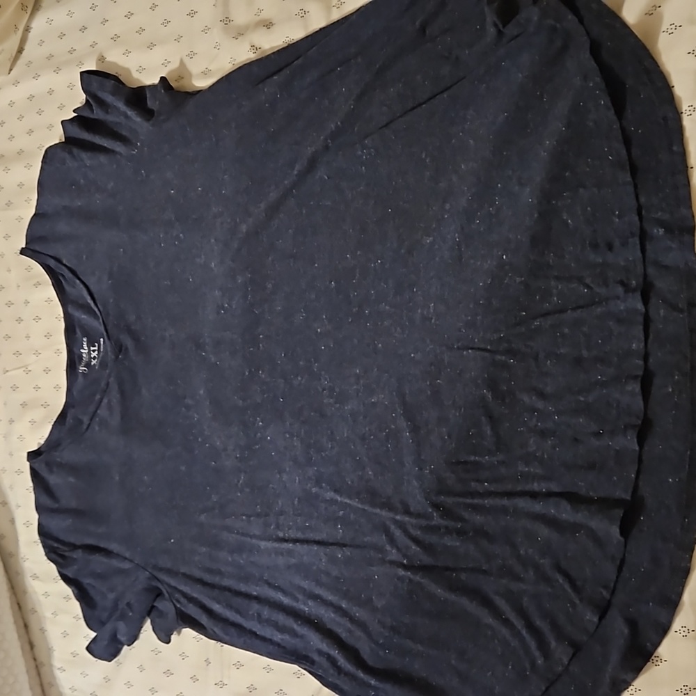 Grace and Lace Speckled Navy v neck